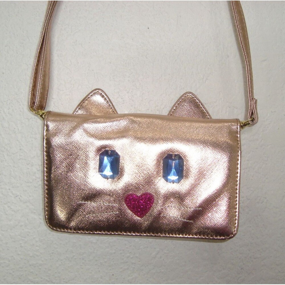 LUV BETSEY by Betsey Johnson Rose Gold Cat "Wallet on a String" Crossbody